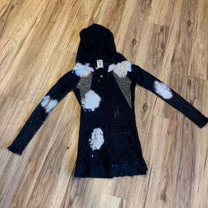 Vocal | T-shirt Tee Top Long Sleeve Embellished Rhinestone Women Western Black